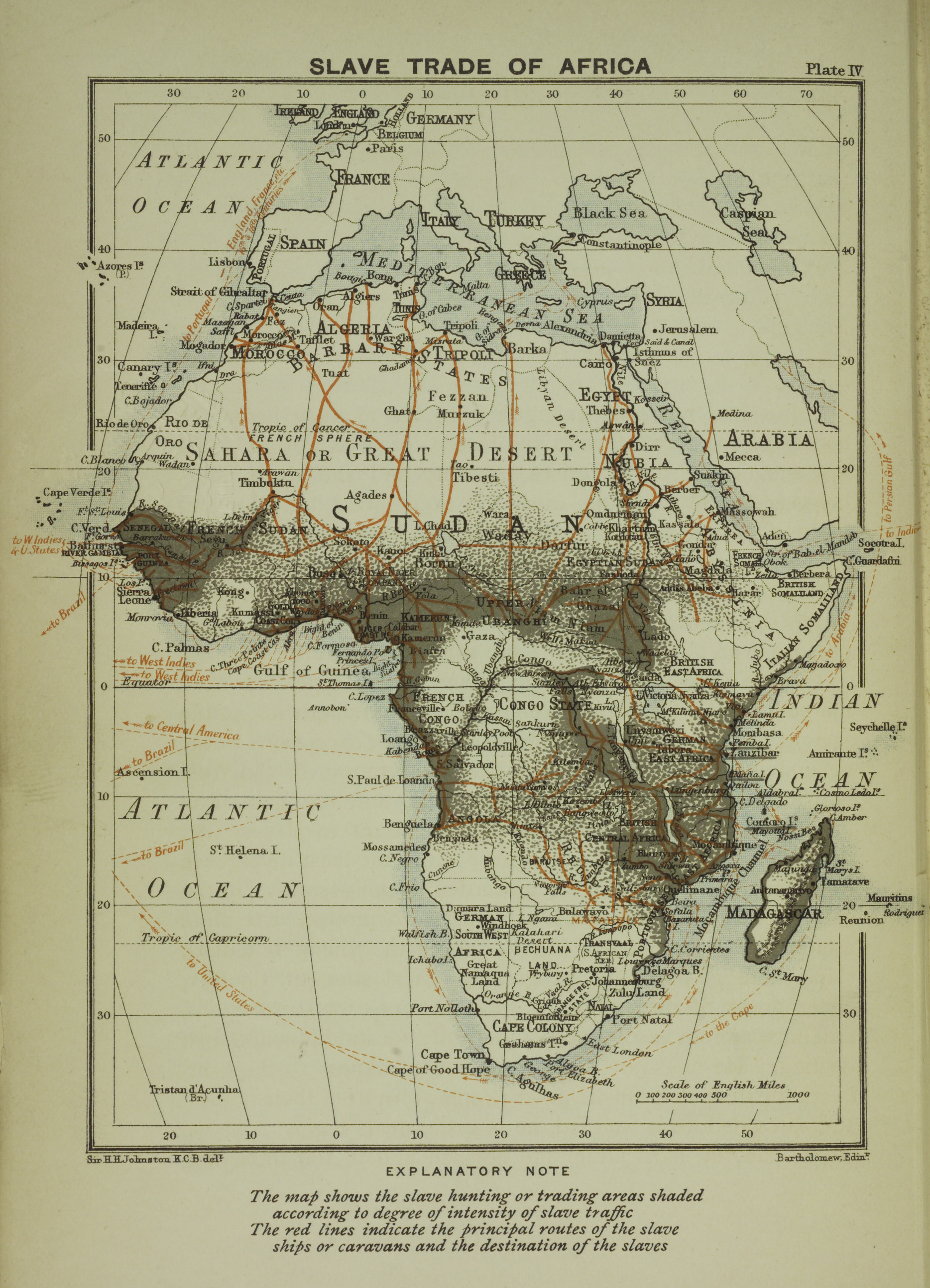 A Map Of The Slave Trade In Africa That Shows The Regions Of Most 